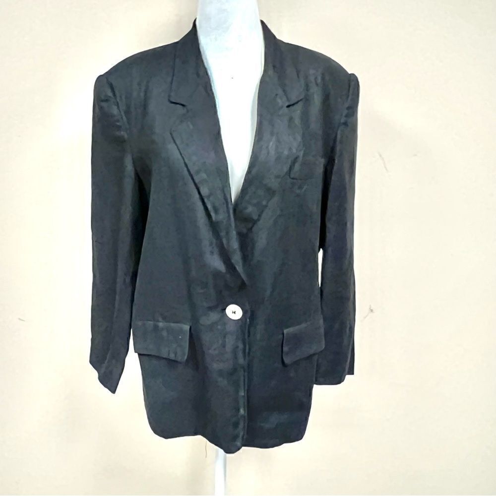 International Scene Black linen blazer Sz 5/6